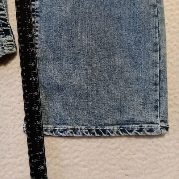 Telepatia High-Rise Bootcut Jeans 20x30 Bootcut Rhinestone Embellished Cross - Picture 6 of 10